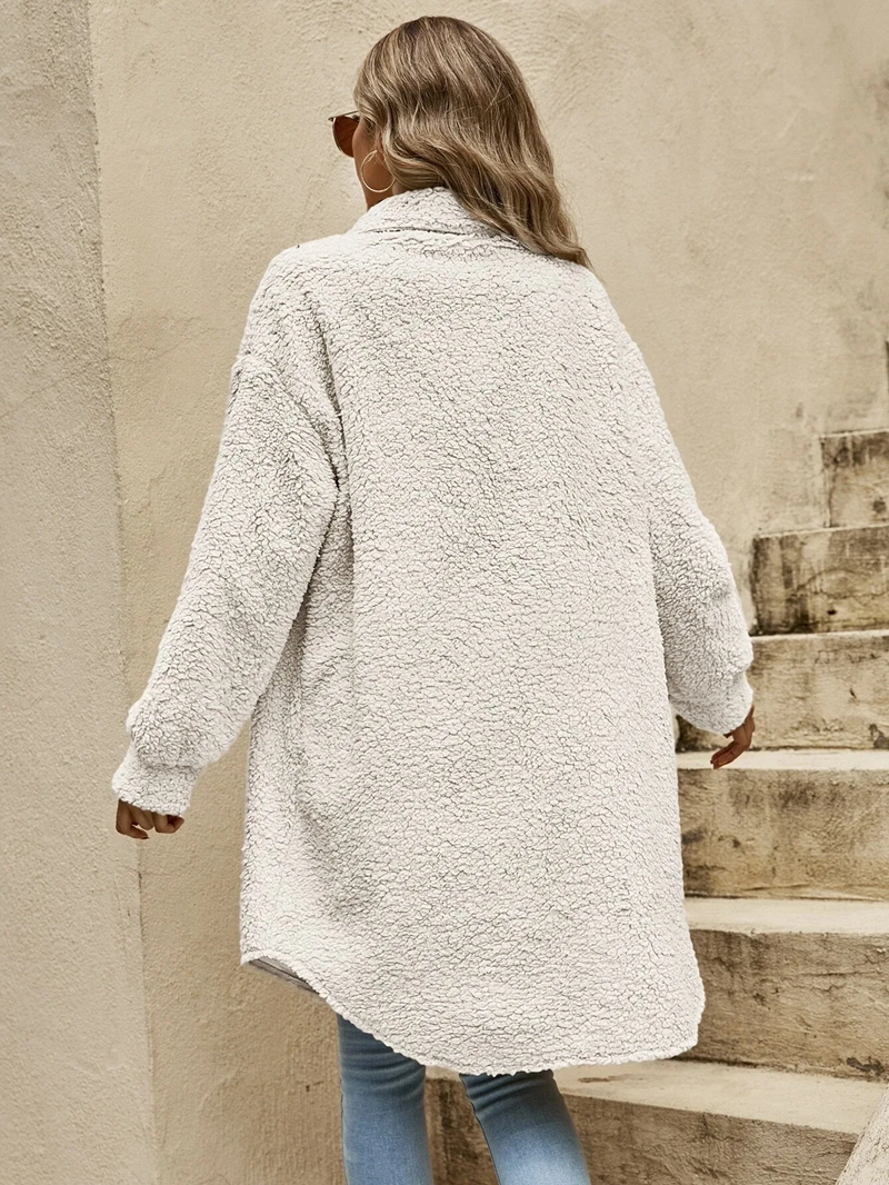 Damen-Fleecemantel mit langen Ärmeln