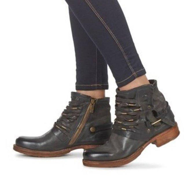 Elara - Premium Stiefeletten Damen Leder Absatz